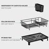 1pc Dish Drying Rack Kitchen Countertop Tableware Storage with Automatic Drying Black White