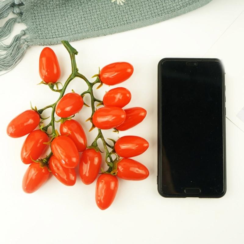 Artificial Fruit Model PVC Materials Cherries Tomato Indoor Outdoor Ornament Fade Resistant Wedding Decoration