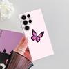 Beauty Pink Butterfly Phone Case S25Ultra For Samsung Galaxy S25 S24 S23 S21 Ultra S20 FE S22 Plus A35 A55 5G Case Clear Cover