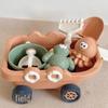 Korean Children's Wheat Straw Beach Toy Set: Boat & Handcart with Water Play and Sand Shovels