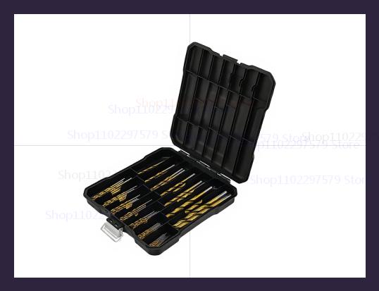 99 Pieces Titanium Twist Drill Bit Set High Speed Steel 1/16 To 3/8 Inch for Wood Cast Iron Durable Anti Rust