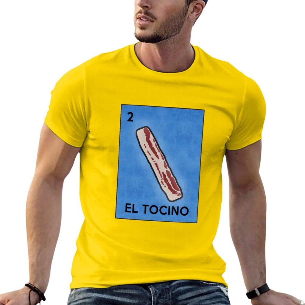 Lustiger Speck El Tocino Lotteriekarten Kunst Parodie Aufkleber T-Shirt Rapper Grafik-T-Shirts Kurzarm-T-Shirt für Männer