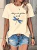 Libel Bedruikt T-shirt met Korte Mouwen Dames Ronde Hals Harajuku Grafische Kleding Dames Casual Eenvoudig Stijlvol Schattig Minimalistisch Topje