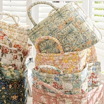 High Quality1pc Korean Style Contemporary Fabric Storage Basket, Portable Underwear Sundries Organizer, Printed Home Decor for Kitchen Bathroom