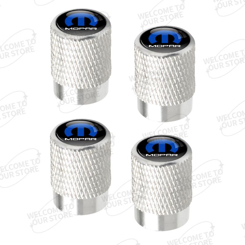 AUM1 Aluminum For Mopar Performance Logo Ram Charger Chrysler Cherokee 4pcs Car Decor Wheel Tire Valve Caps Stem Cover Accessories