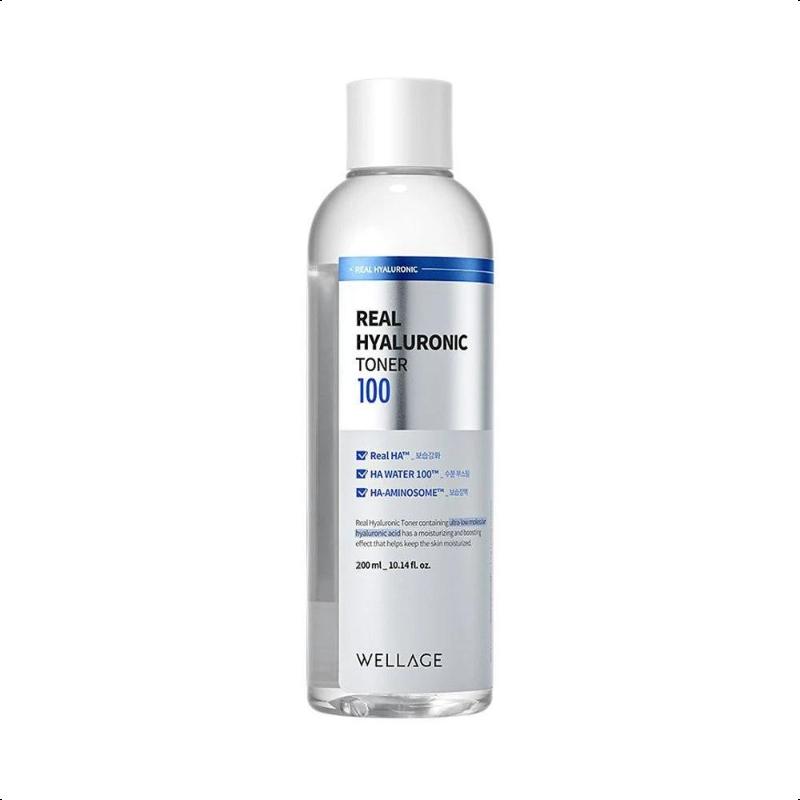 

WELLAGE Real Hyaluronic 100 Toner 200ml,For Face Beauty Toner,All Skin Types Friendly 200ml