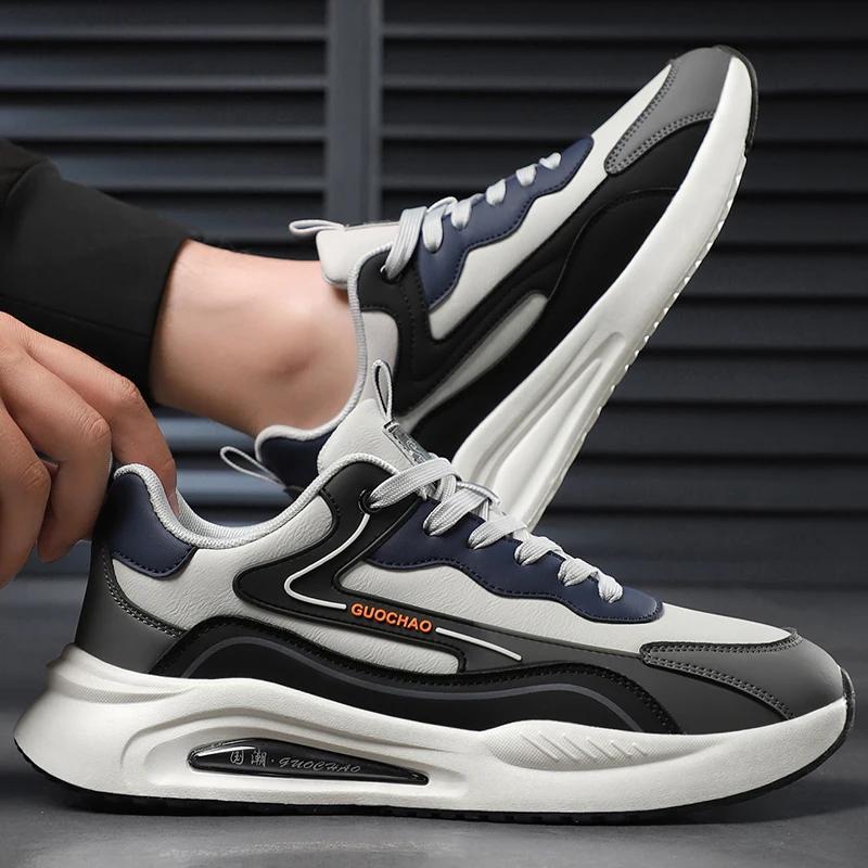 

Fashionable New High-quality Men s Large-sized Flat Heel Low-top Lace-up Autumn and Winter Leather Surface Sports Casual Shoes 46 чорний