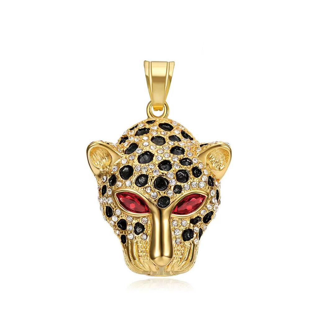 Vintage Stainless Steel Leopard Head Pendant Necklace Gothic Hip Hop Classic Animal Necklaces for Men Fashion Party Jewelry Gift