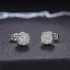 Men's Full Rhinestone Hip Hop Round Stud Earrings Micro Paved Zircon Shiny Earrings Fashion Jewelry Accessories