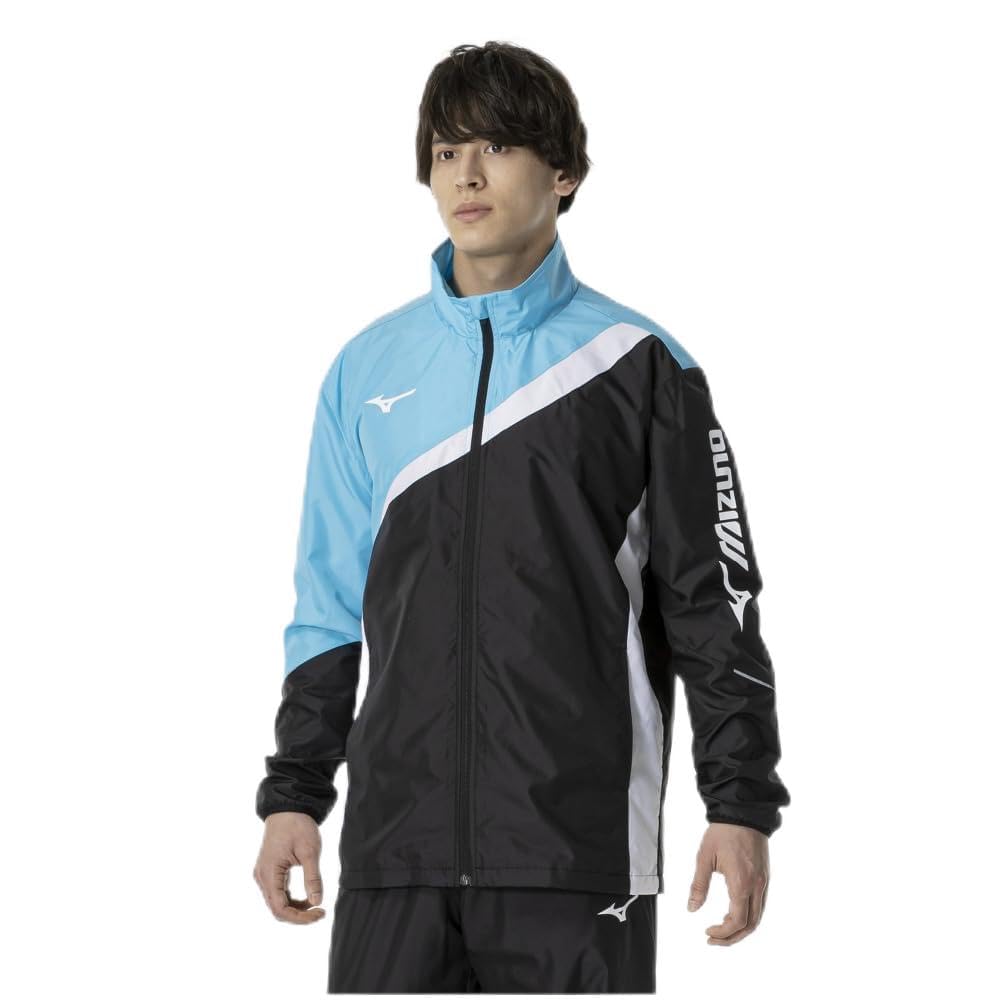 Mizuno Tennis Windbreaker Standard Mesh Black x Blue Size M Jacket, Water-Repellent, Silhouette, Lining, 62MEA503, Atoll,