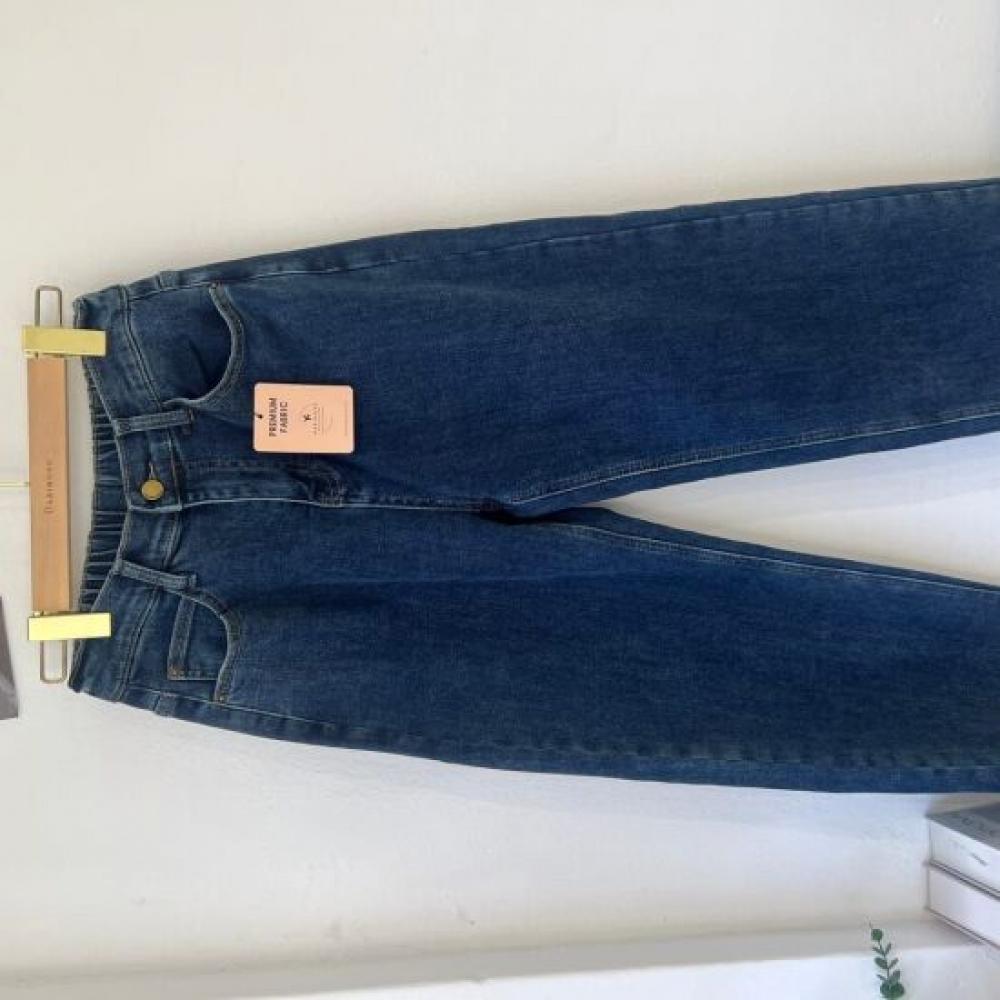 Dabimong Women Hane Fleece Stretch Banding Wide Jeans S2xl