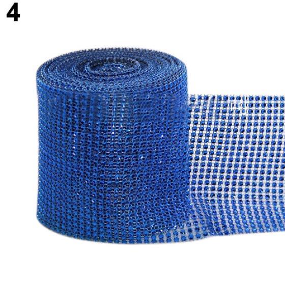 1 Yard Rhinestone Plastic Ribbon Roll Mesh Wrap Wedding Decoration