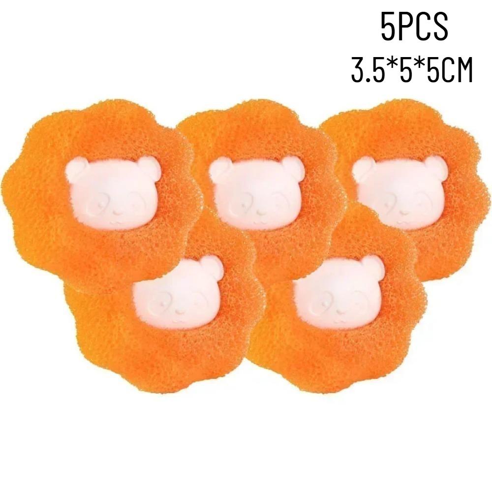 

Laundry Balls for Washing From Wool Reusable Pet Hair Remover Ball Washing Machine Sticker Cat Hair Remover Fur Lint Catcher 5PCS-orange помаранчевий