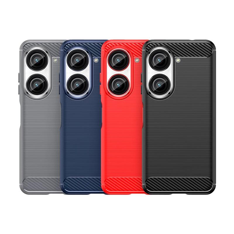 For Asus Zenfone 10 Case Cover For Asus Zenfone 9 Cover Phone Bumper Shockproof TPU Carbon Fiber Case For Asus Zenfone 9 Fundas