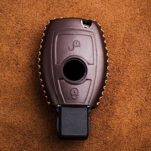 Innenraumleisten Echte Leder Auto Schlüsselanhänger Hülle Für Mercedes benz A B R G Klasse GLK GLA w204 W251 W463 W176 Smart Key