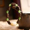 Exquisite Carved Agarwood & Jade Design Bracelet for Women