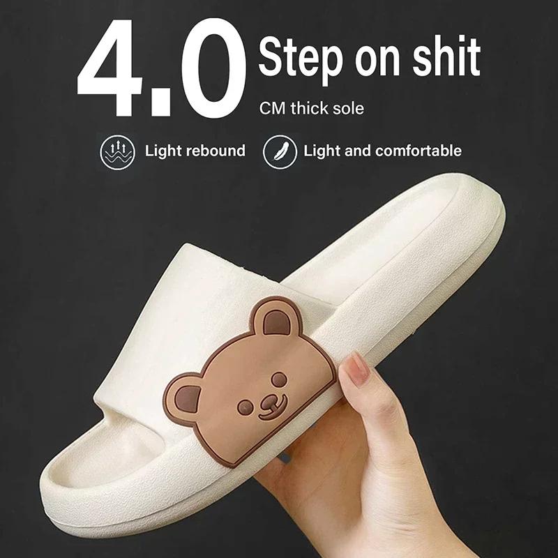 Pantofole Spesse Da Donna A Cartone Animato Con Fiocco, Antiscivolo
