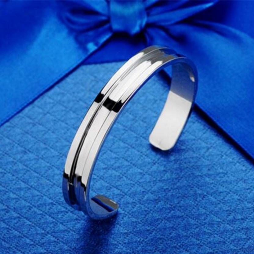 Titanium Steel Open C-shaped Bracelet 7mm Stainless Steel Polished Silver Gold Rose Gold Hair Tie Bracelet