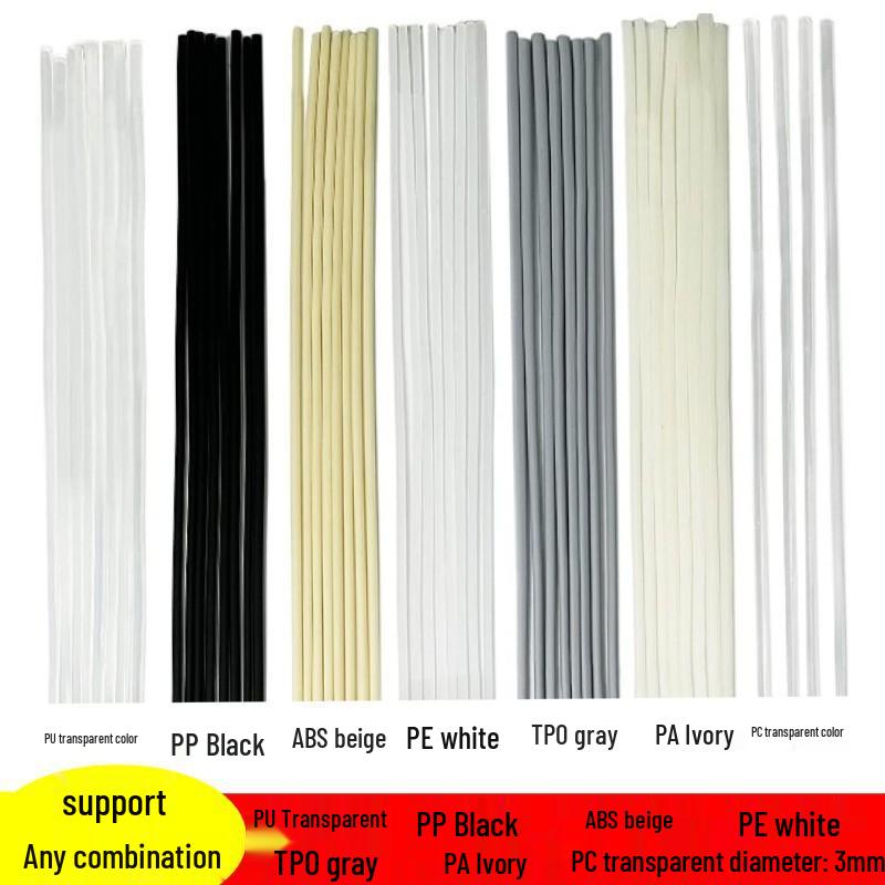 Transparent Plastic Welding Rod for Car Bumper Repair - Suitable for PP, PE, ABS, PU, TPO, PC Materials
