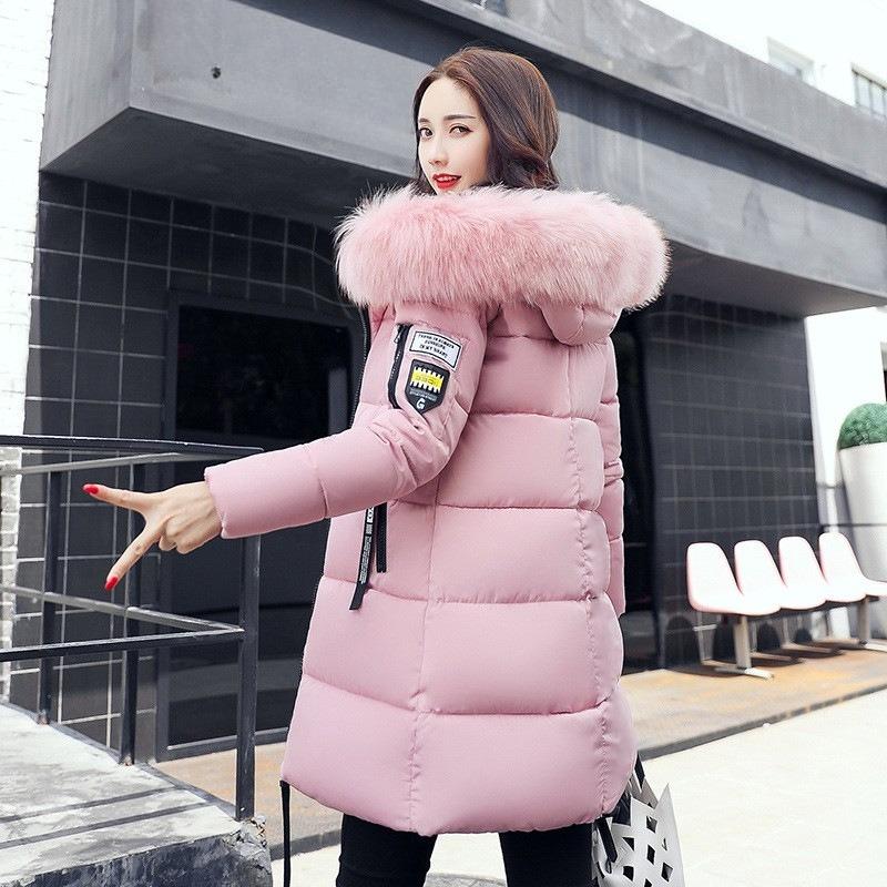 

Женская зимняя куртка с хлопковой подкладкой, теплая зимняя M розовый