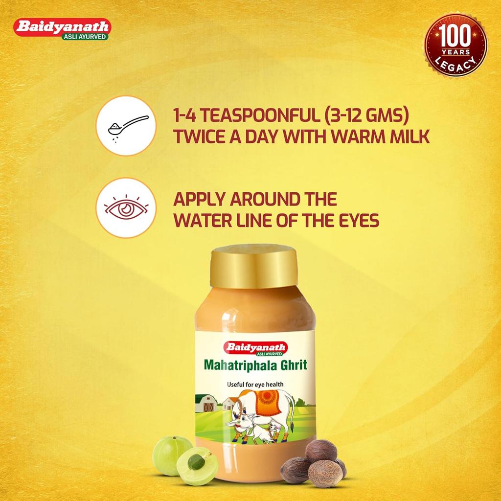 Baidyanath Mahatriphala Ghrita 100g Ayurvedic Eye Care Formula With Triphala Vasak Nilophar For Eye Strain Dryness And Overall Eye Wellness