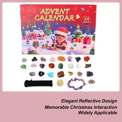 Crystal Calendar Advent 2025 24 Days Christmas Jewelry Kids Crystal Countdown Calendar For Meditation Spirituality Seekers