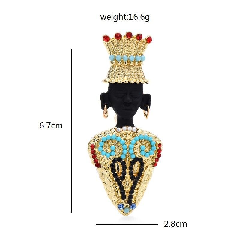 Blucome Afr Pearson Brooches For Women Unisex Wear Hat Earrings Figure Party Causal Brooch Pin Gifts
