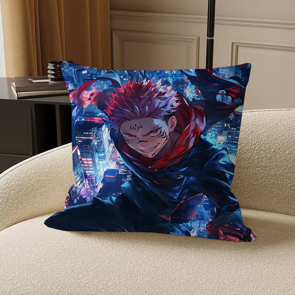 

Jujutsu-Kaisen S-Sukuna Pillow Cover For Bedroom Room And Living Room Sofa Decorative Cushion Cover 12x12Inch