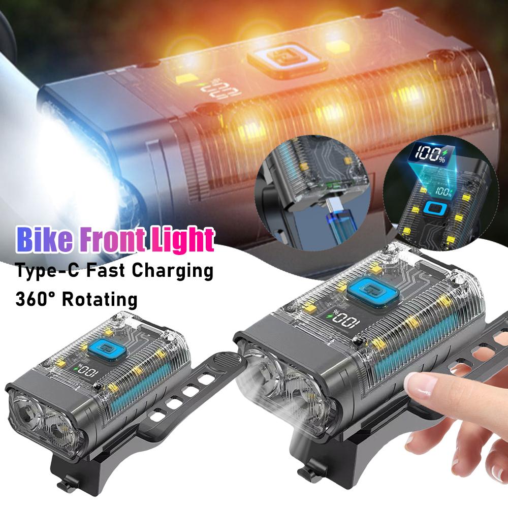 D2 Bicycle Flashlight Headlight LED Bike Light Rechargeable Bike Front Light MTB Road Bike Head Lamp Safety Night Riding Cycling