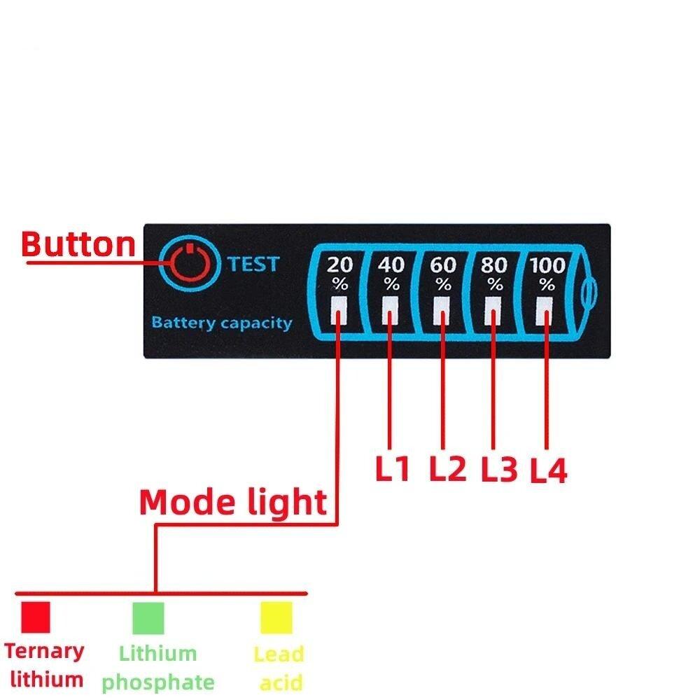 DC5-30V 12V 24V Mini Battery Voltage Tester LED Display Power Indicator Lithium/Iron/Lithium/Acid Battery Pack Volt Power Indicator LED