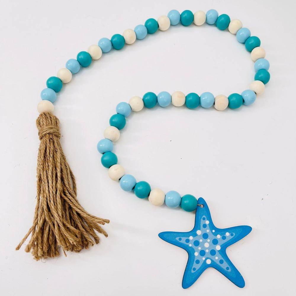 

1 шт. голубая морская звезда, декор из гирлянды из бисера с формой морской звезды, украшение комнаты, спальни