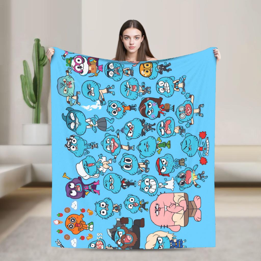 The Amazing World Of Gumballs Blanket  Picnic Flannel Throw Blanket For Couch Bed Warm Soft Design Quality Bedspread Gift Idea