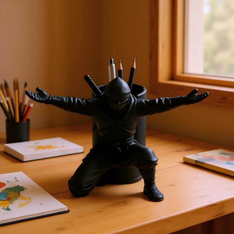 3D Printed Warrior Pen Holder Multiuse Desktop Organizer Home Office Decor