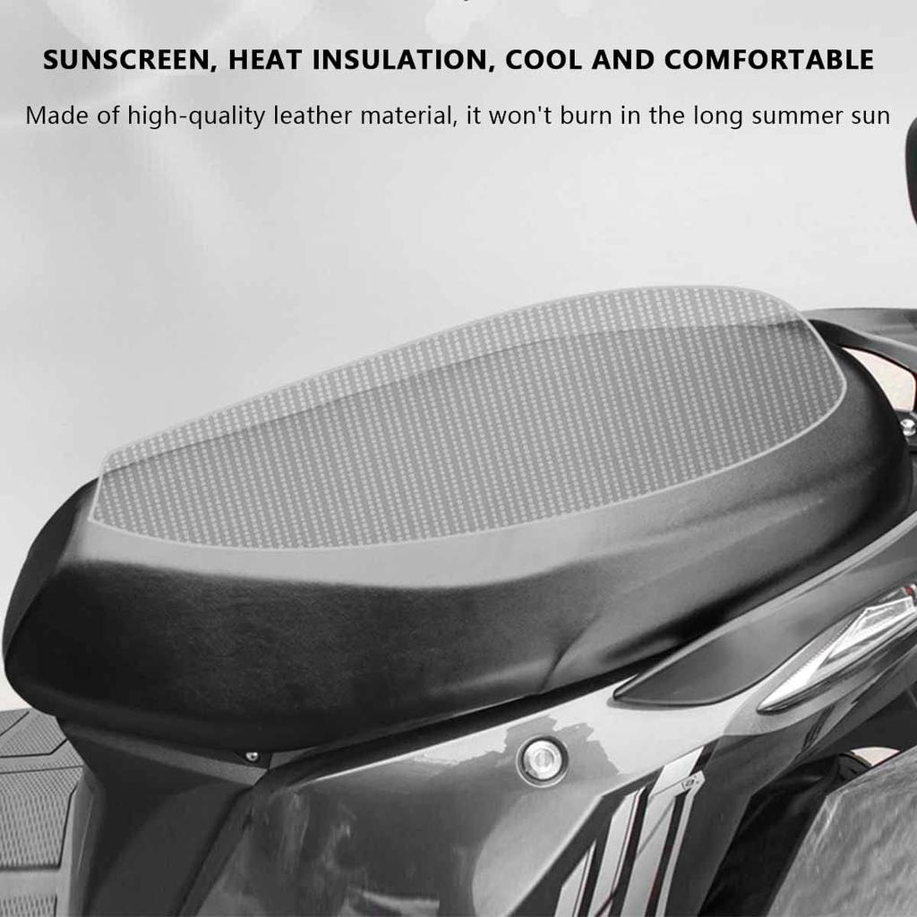 Motorcycle Scooter Seat Cover, Universal Motorbike Seat Cover with Elastic, Breathable PU Leather Scooter Seat Rain PRrotector Cover for Most