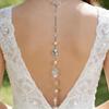 Rhinestone Pearl Back Chain Necklace Long Drop Backless Dress Jewelry For Women Wedding Party Accessories