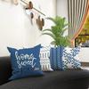 Modern Light Blue Pillow Covers Linen Fabric Cushion Covers For Sofa Couch Bed Car Living Room Bedroom Outdoor Home Decor