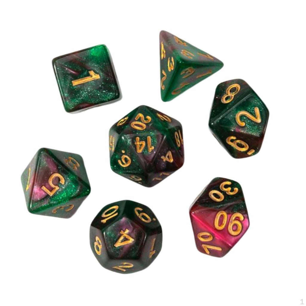 7 Count Polyhedral Dice Set for and Educational Use