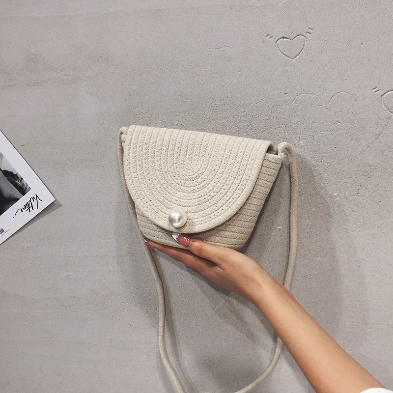 

Women s Mini Niche Style Beach Crossbody Straw Woven Bag Beige