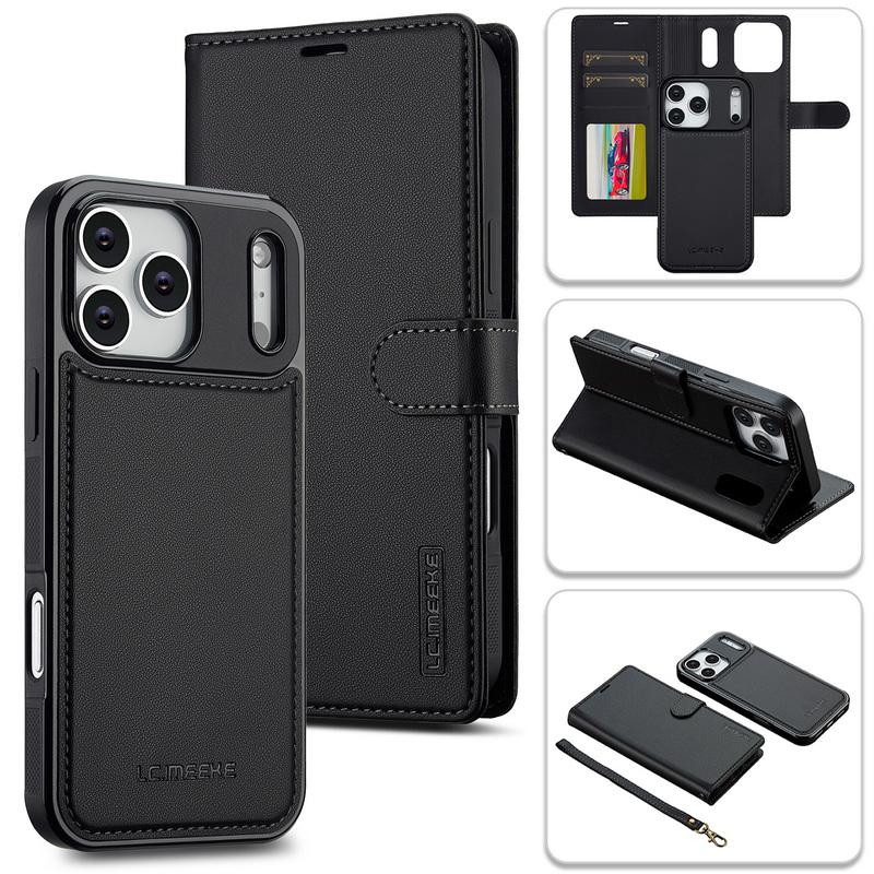 Magnetic Flip Wallet Case For iPhone 17 Pro Max iPhone 16 15 14 13 Pro Max 12 11 Air Luxury PU Leather Card Slots Phone Holder Cover