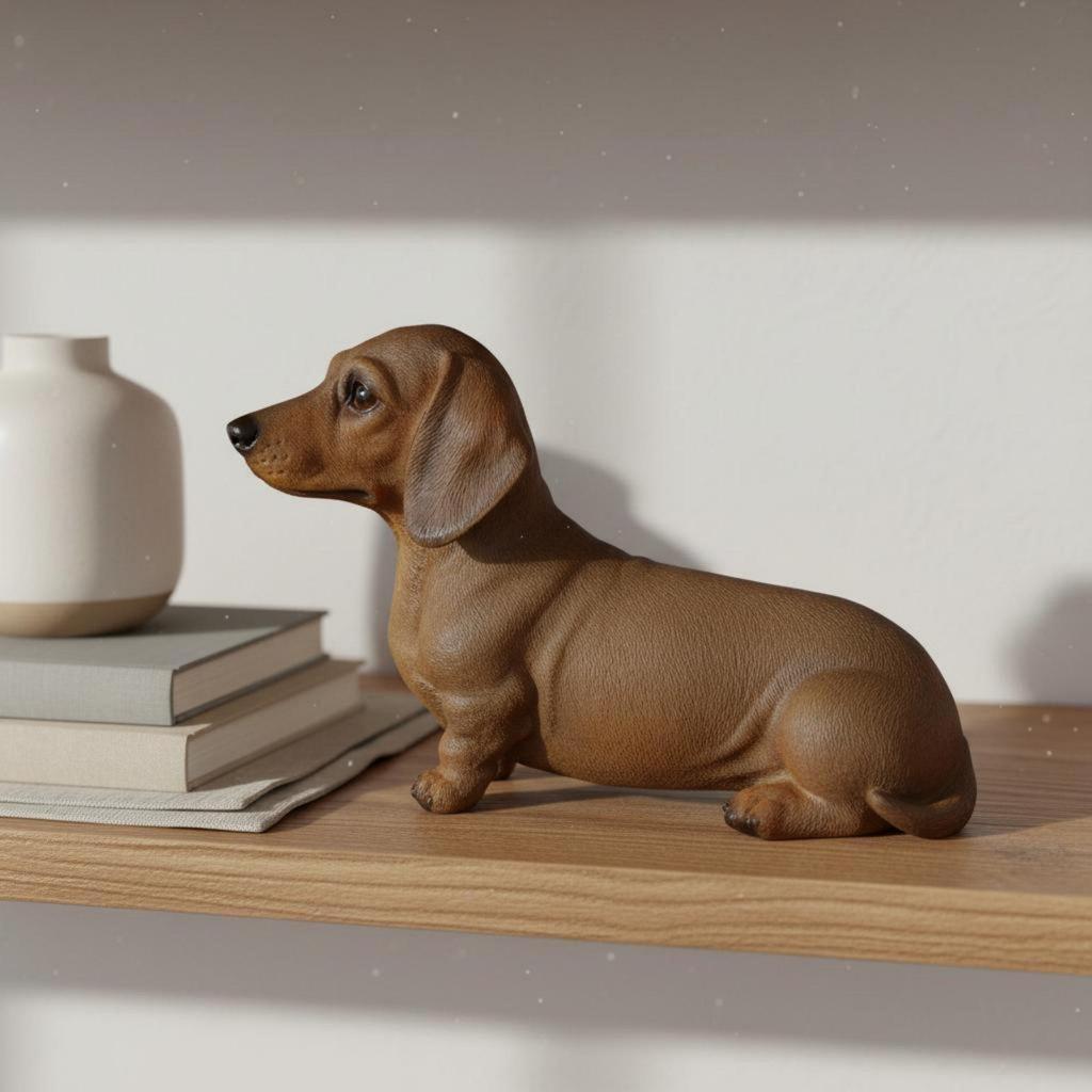 Dachshund Resin Figurine Detailed Craftsmanship Statue for Living Room