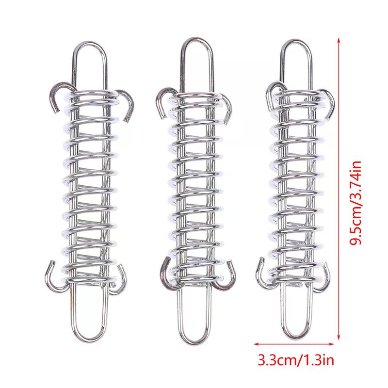 1/4/5Sets Camping Tent Wind Rope Spring Buckle Tent Tensioner Outdoor Deck Pegs With Carabiner Clips Awning Tightener Fixed Hook