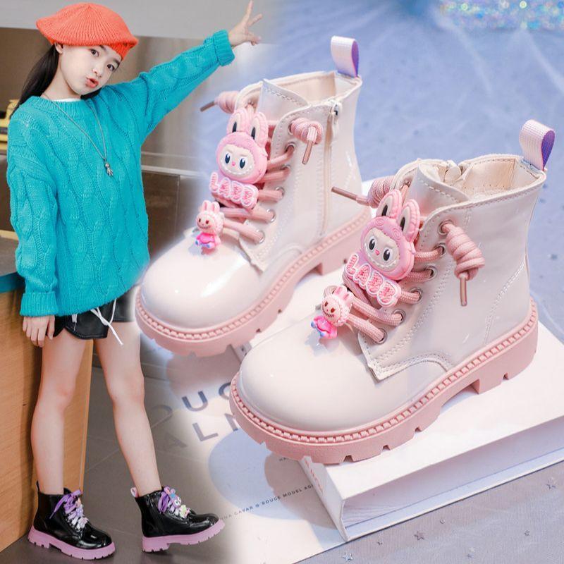 Fashionable and Cute Short Boots for Girls, Autumn and Winter Children's Fleece Boots
