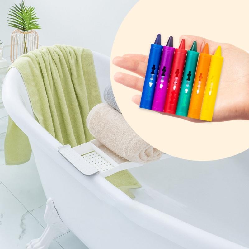 Washable Toddler Crayons 6 Color Easy to Grip Crayon with Pen Holder For Kids Aged 3 Doodling Art Drawing and Coloring
