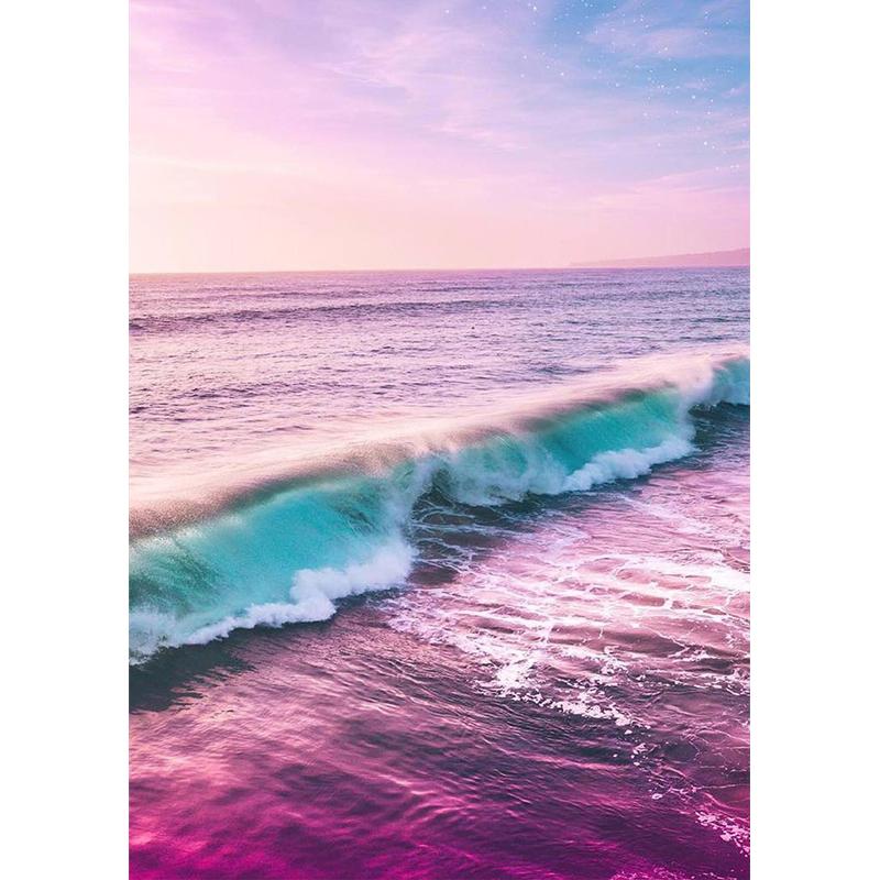 Vollständiger runder Diamant Strandlandschaft 5D DIY Diamantmalerei Diamantstickerei Heimdekor Geschenk Kreuzstich Mosaik