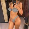 Black White Plaid Brazilian High Cut Bikini Female Swimsuit Two-pieces Bikini Set Women Swimwear Bather Bathing Suit Swim