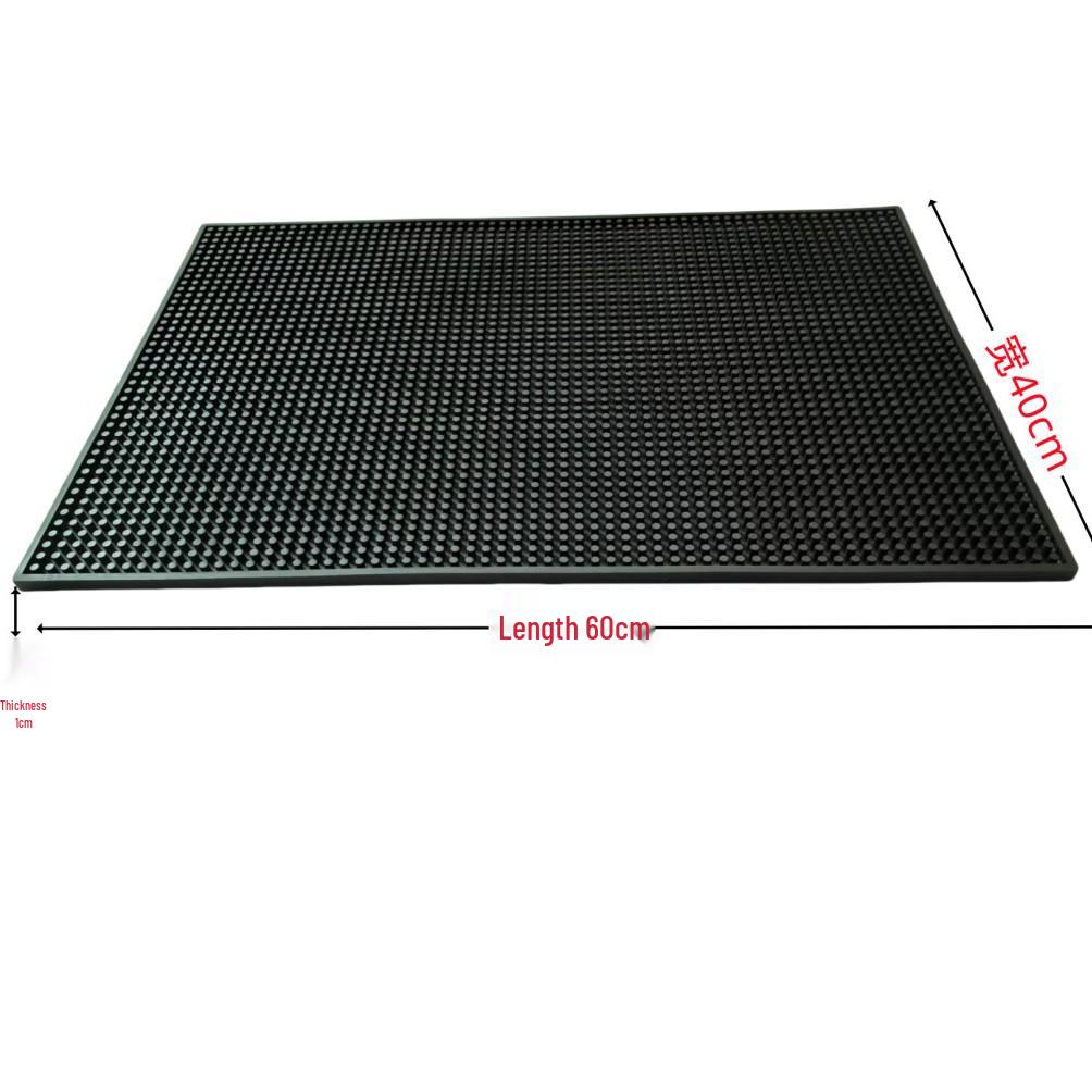 Black Non-slip Heat-insulating Rubber Bar Mat and Teaware Drainer Coaster