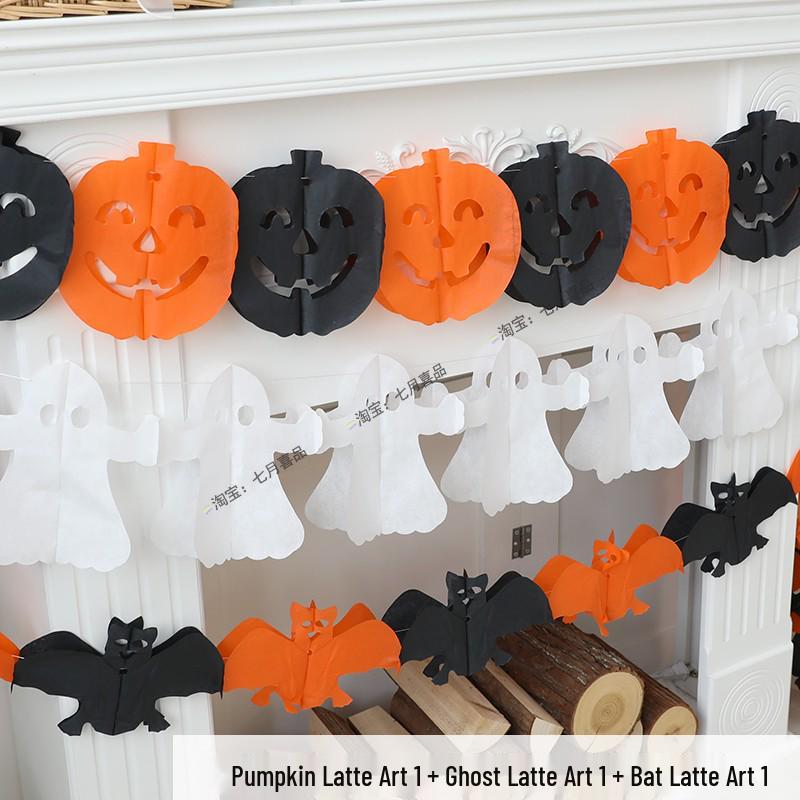 Zestaw zastawy stołowej na imprezę tematyczną Halloween: Obrus dyniowy, Talerzyki i kubki jednorazowe