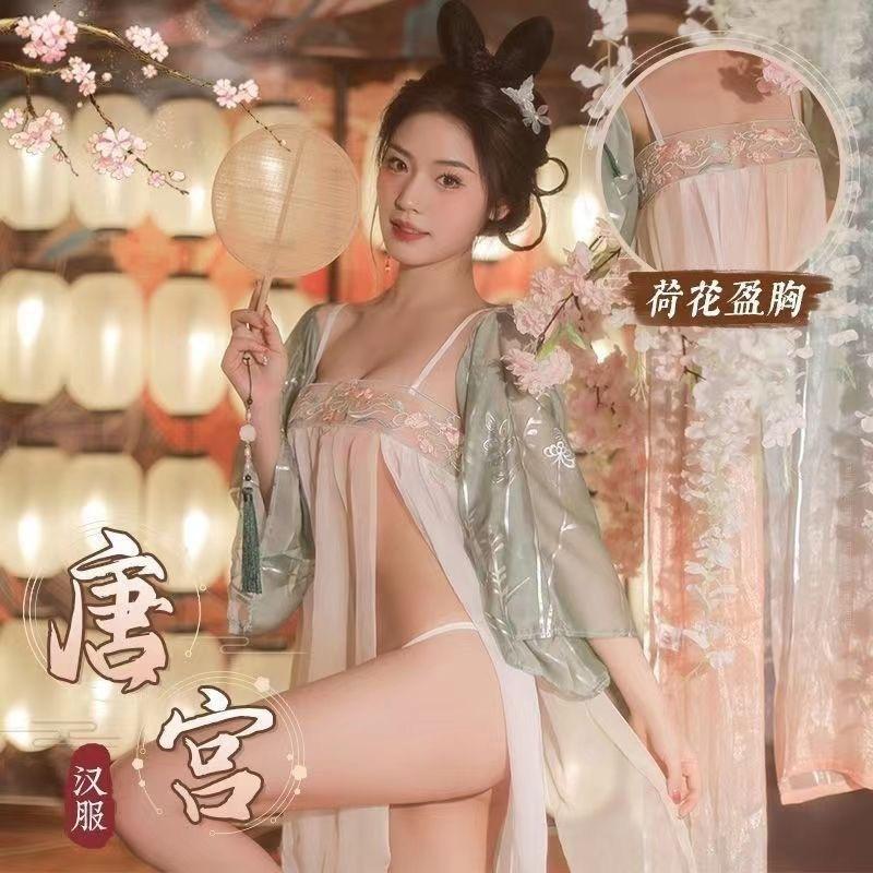 Sexy Lingerie Sexy Hanfu Large Size Antique Flirting Bed Pure Desire Belly Pocket Temptation Passion Court Style Suit