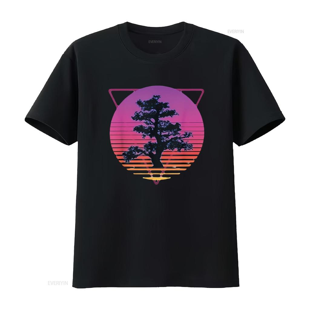 Mens Bonsai Tree Art Japanese Retro Vaporwave Vintage 80s 90s T Shirt White XL vintage Washed Top For Everyday Wear Stretched