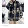 Men's Plaid Tweed Jacket Casual Button Down Shacket Coat Long Sleeve Loose Fit Streetwear Autumn Winter Fashion Outerwear